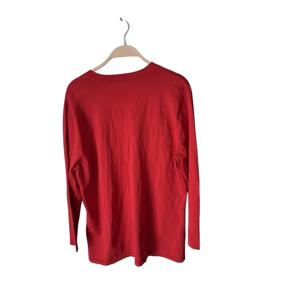 Talbots Sz XL womens red v-neck rayon/nylon sweater shirt womens - Picture 3 of 3